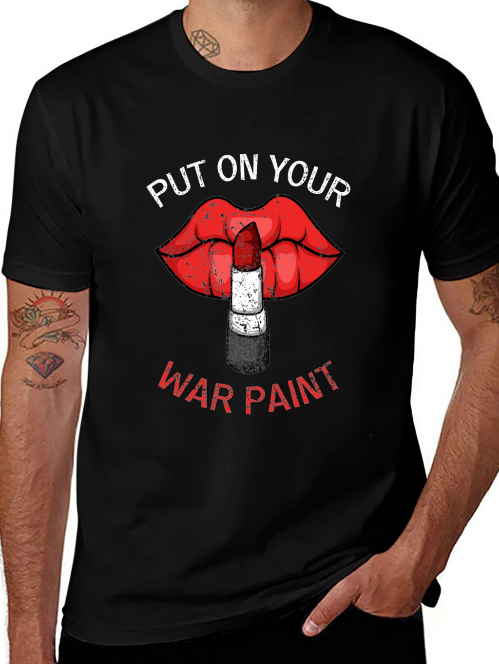War Paint Lipstick Lips Graphic T-Shirt