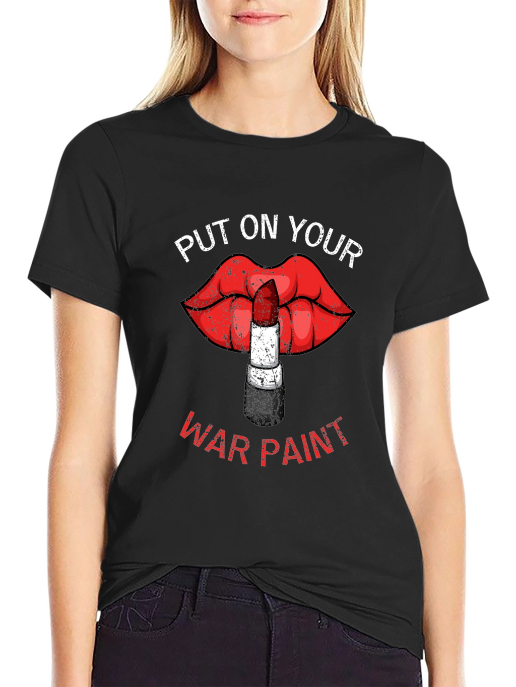 War Paint Lipstick Lips Graphic T-Shirt