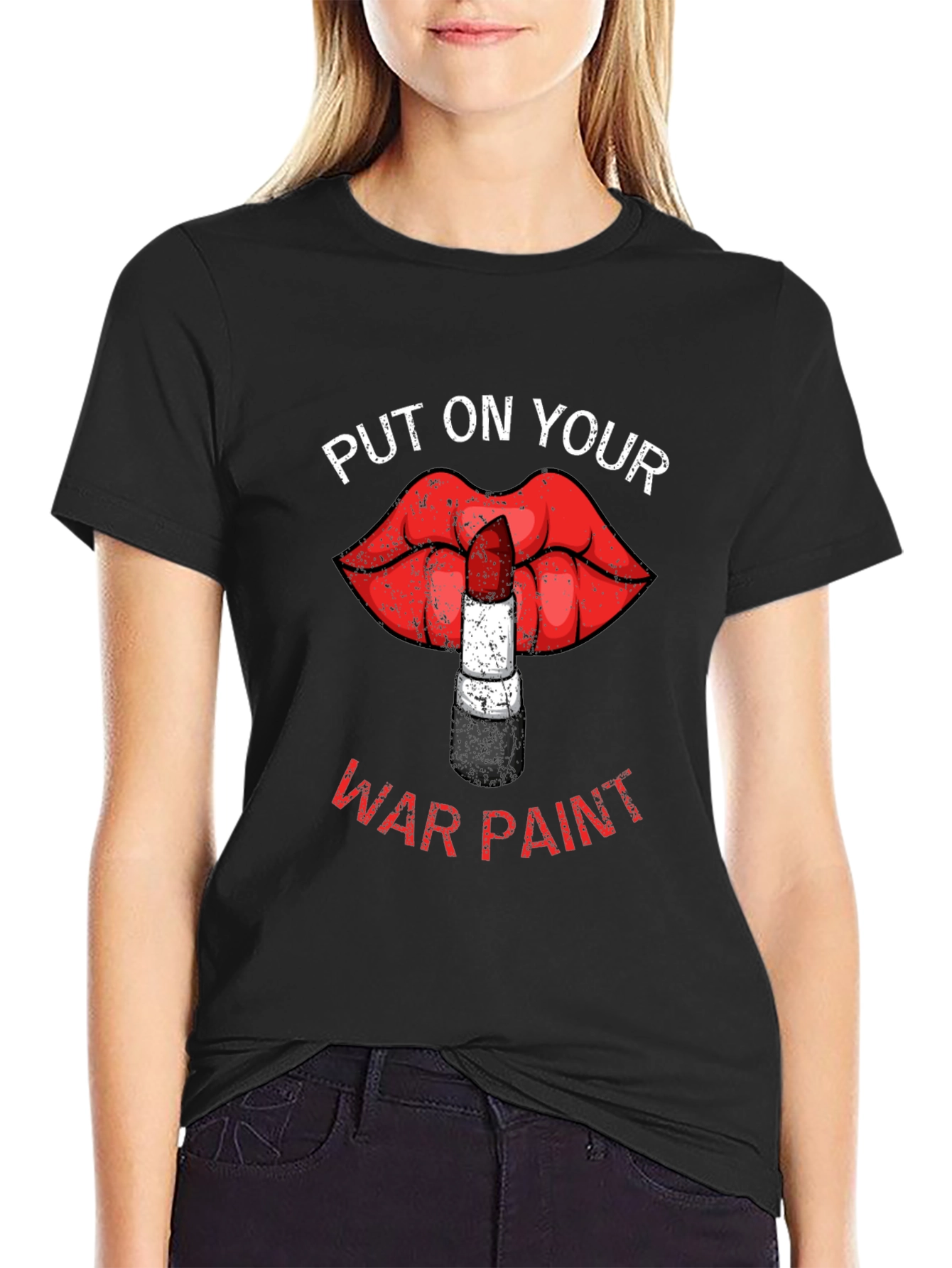 War Paint Lipstick Lips Graphic T-Shirt