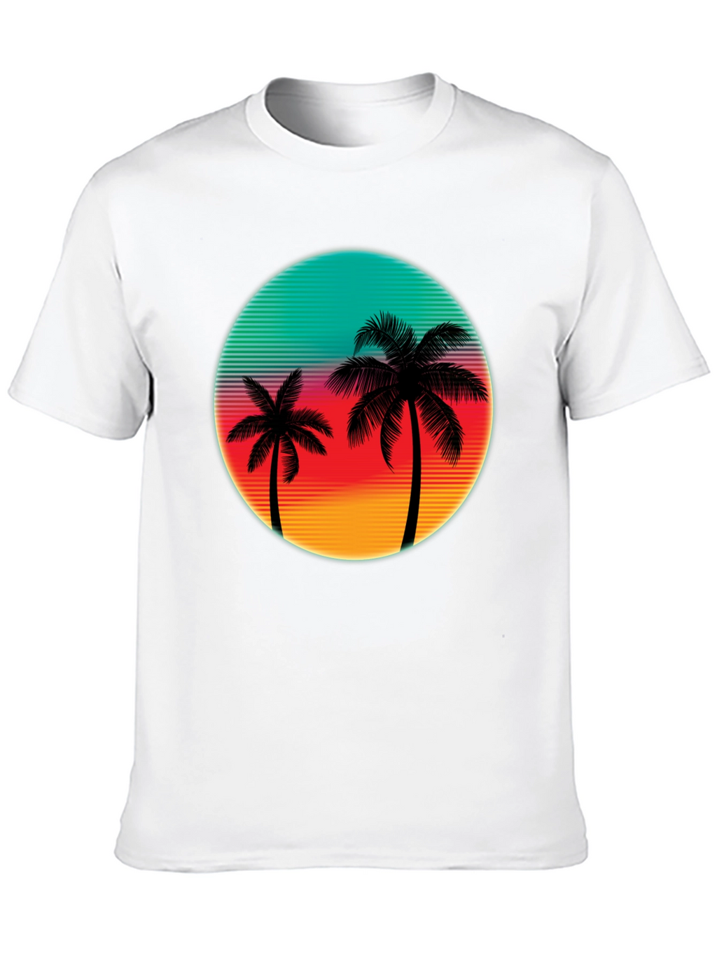 Retro Palm Tree Sunset Graphic Tee