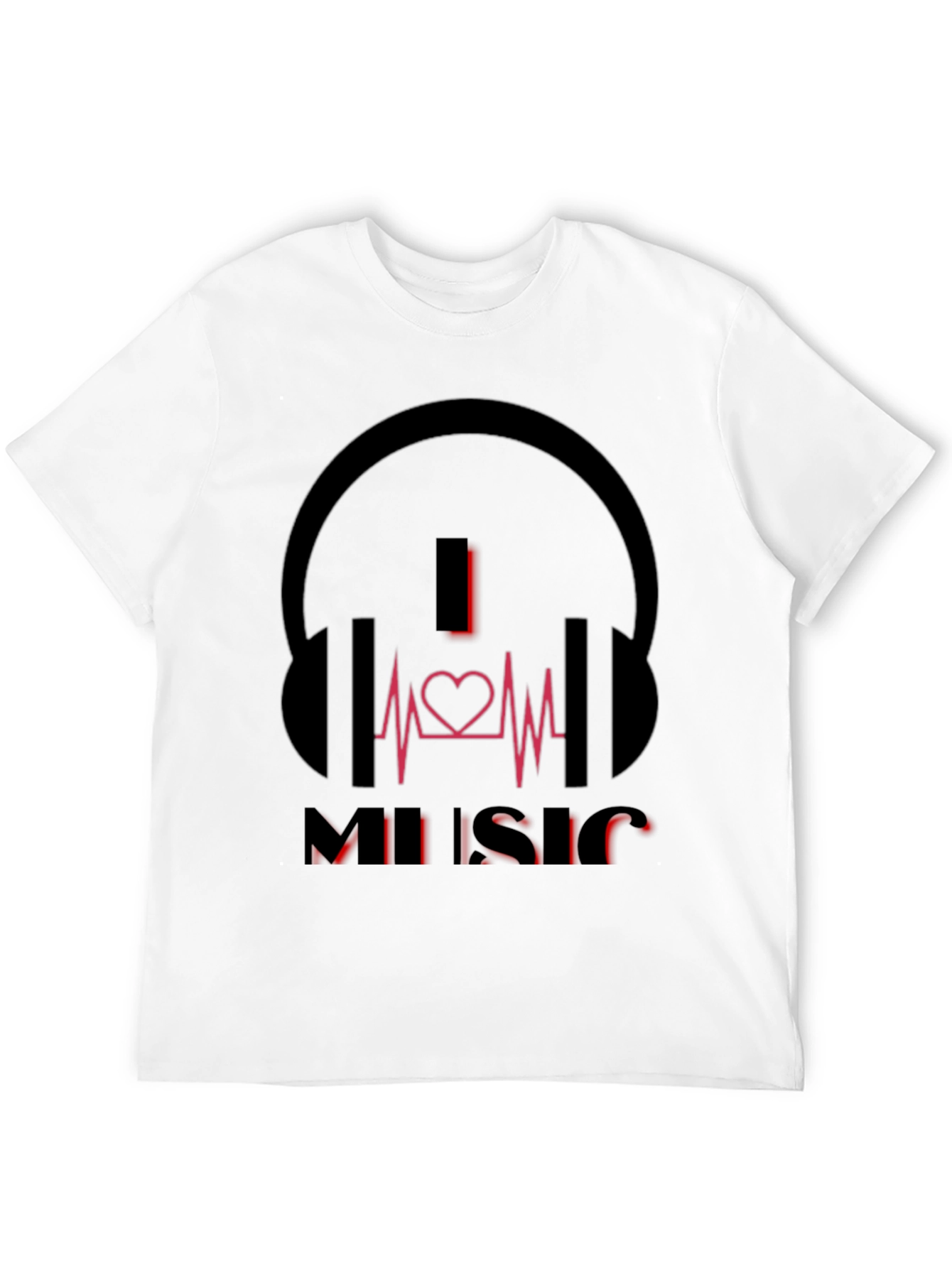 I Heart Music Graphic T-Shirt - Black