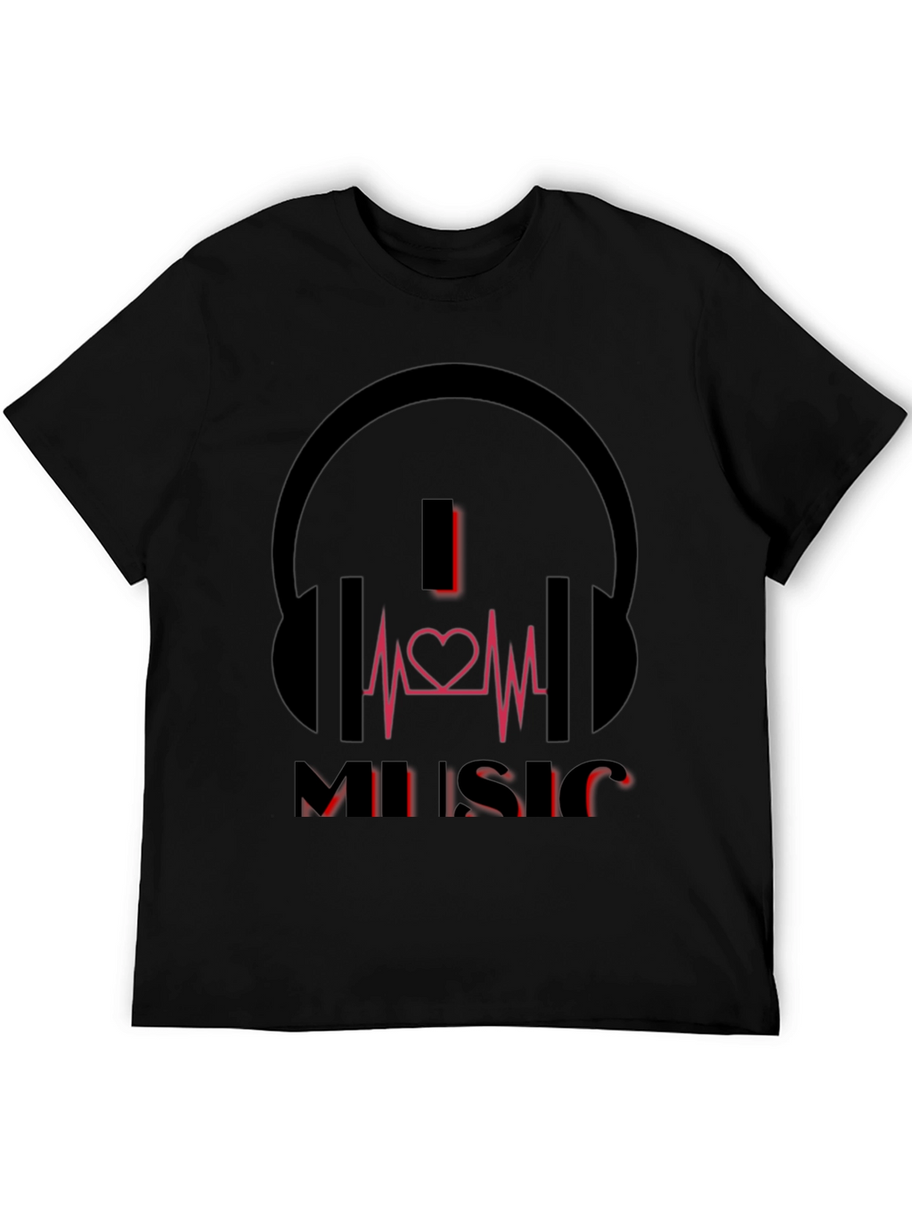 I Heart Music Graphic T-Shirt - Black
