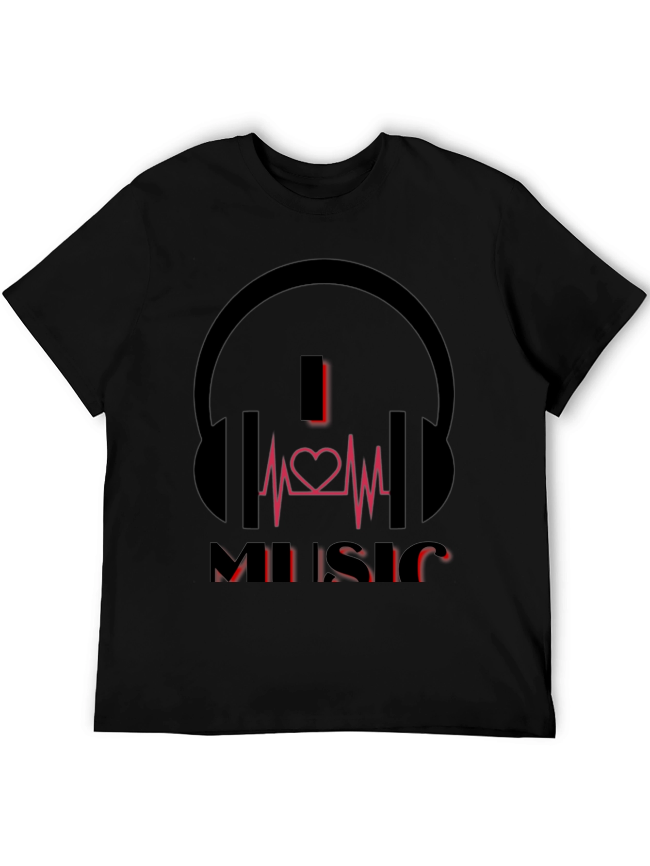 I Heart Music Graphic T-Shirt - Black