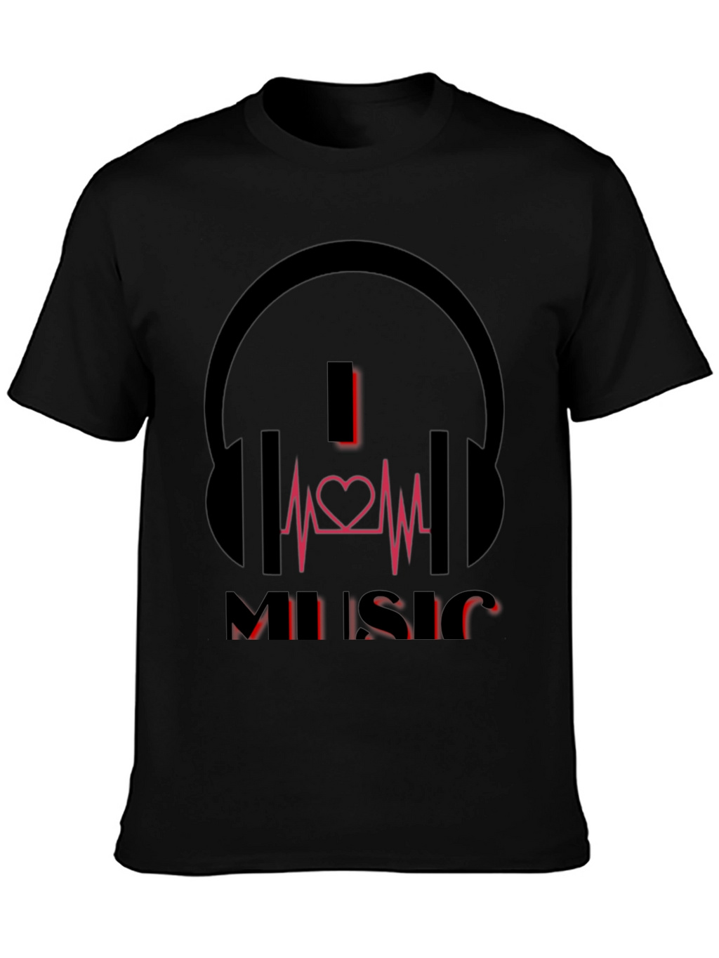 I Heart Music Graphic T-Shirt - Black