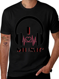 I Heart Music Graphic T-Shirt - Black