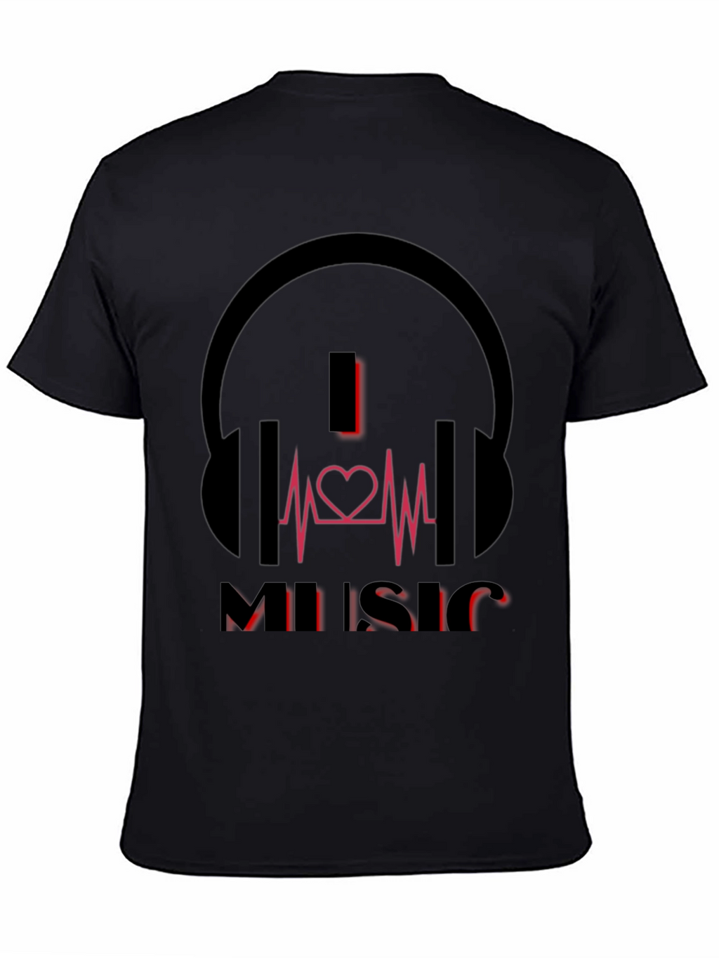 I Heart Music Graphic T-Shirt - Black