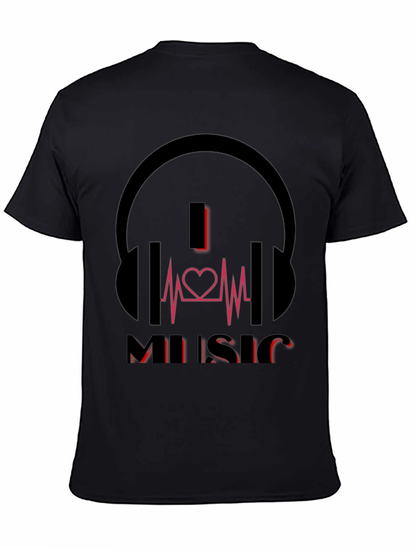 I Heart Music Graphic T-Shirt - Black