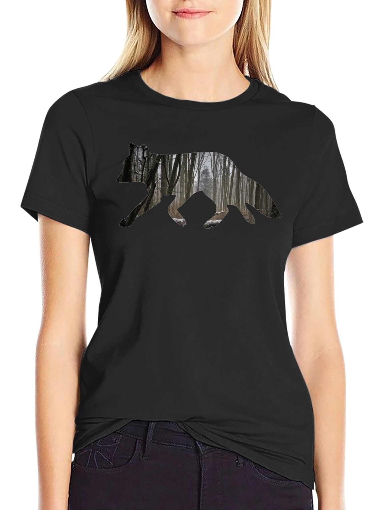 Nature Silhouette Bear Graphic T-Shirt