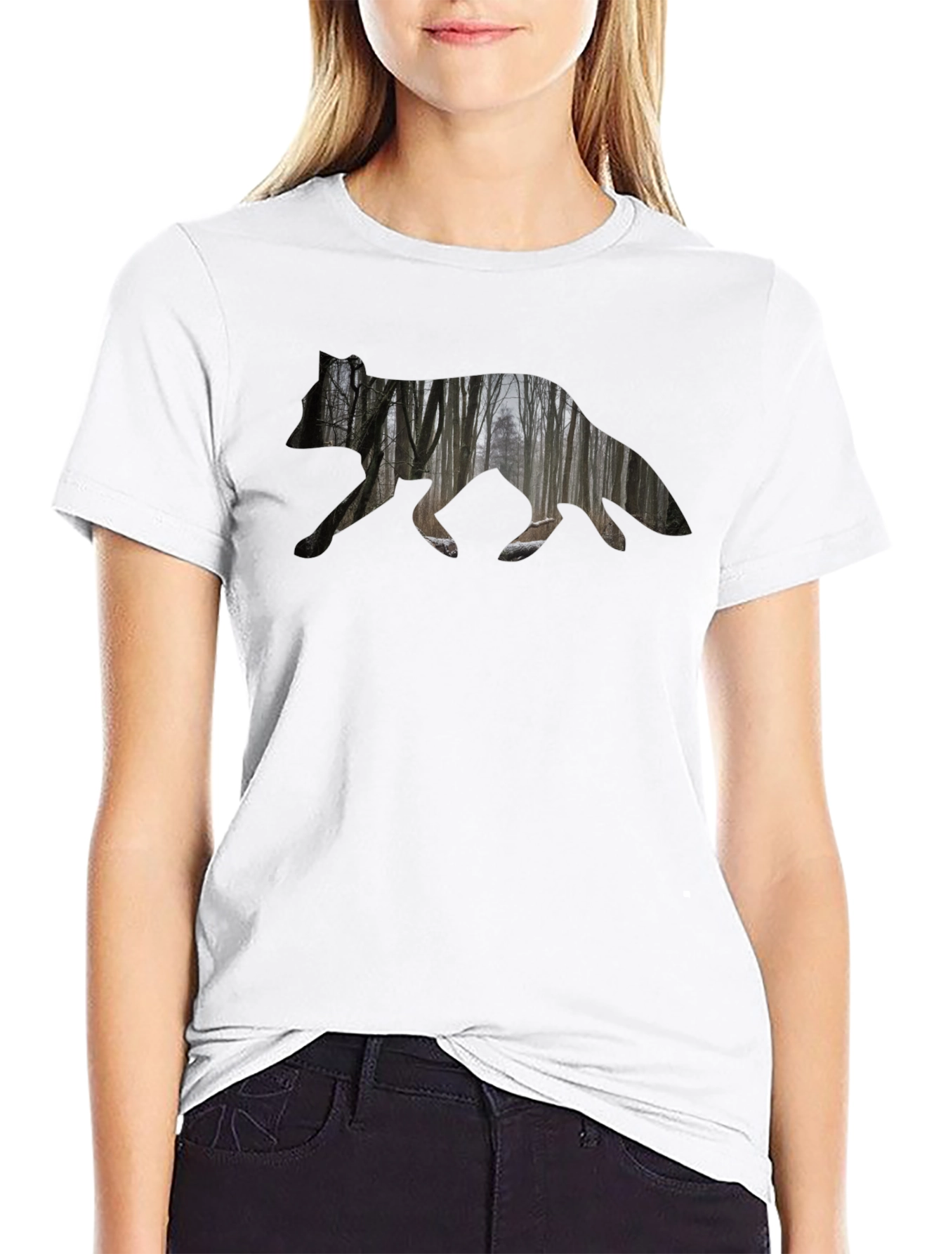 Nature Silhouette Bear Graphic T-Shirt