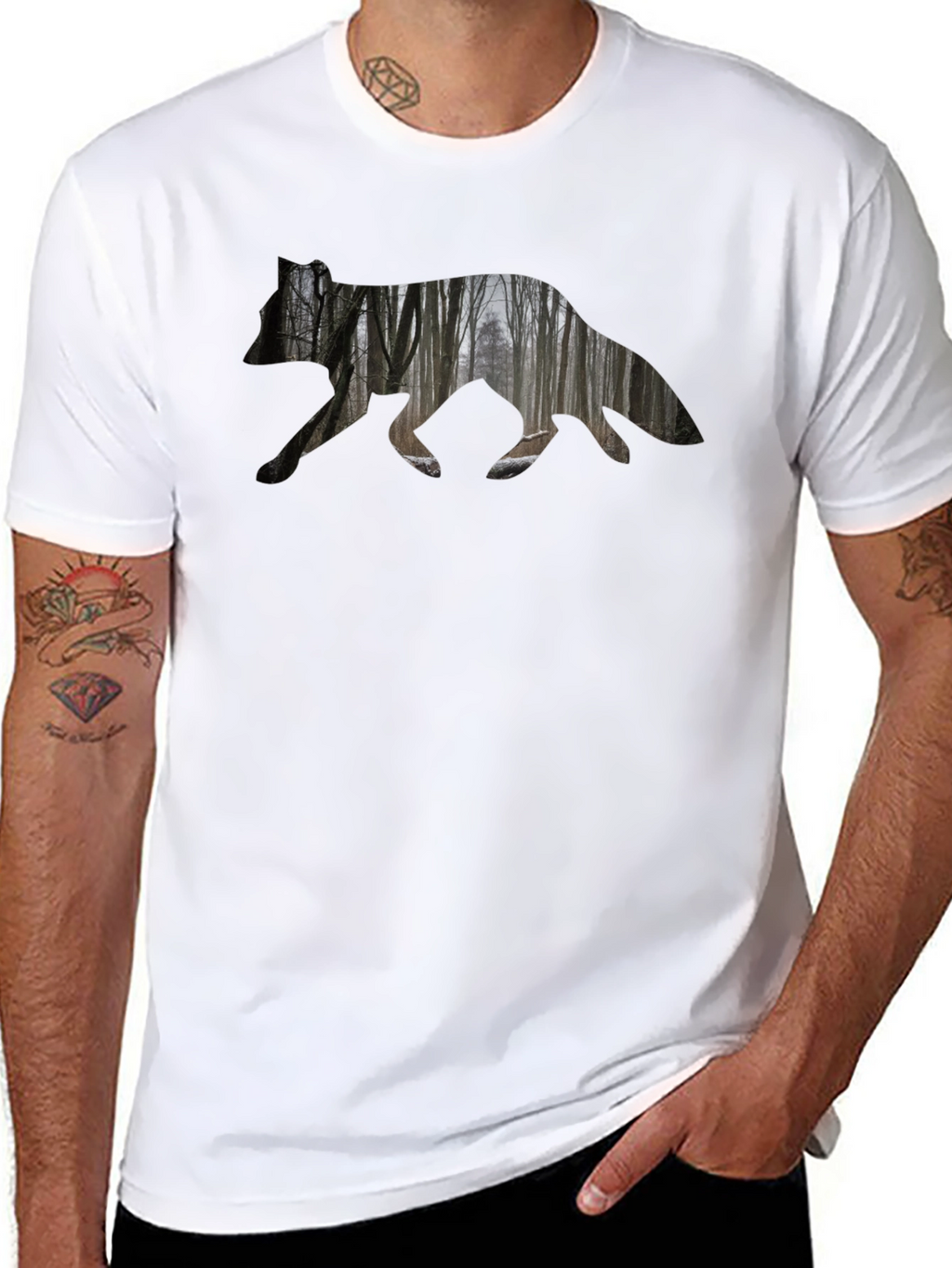 Nature Silhouette Bear Graphic T-Shirt