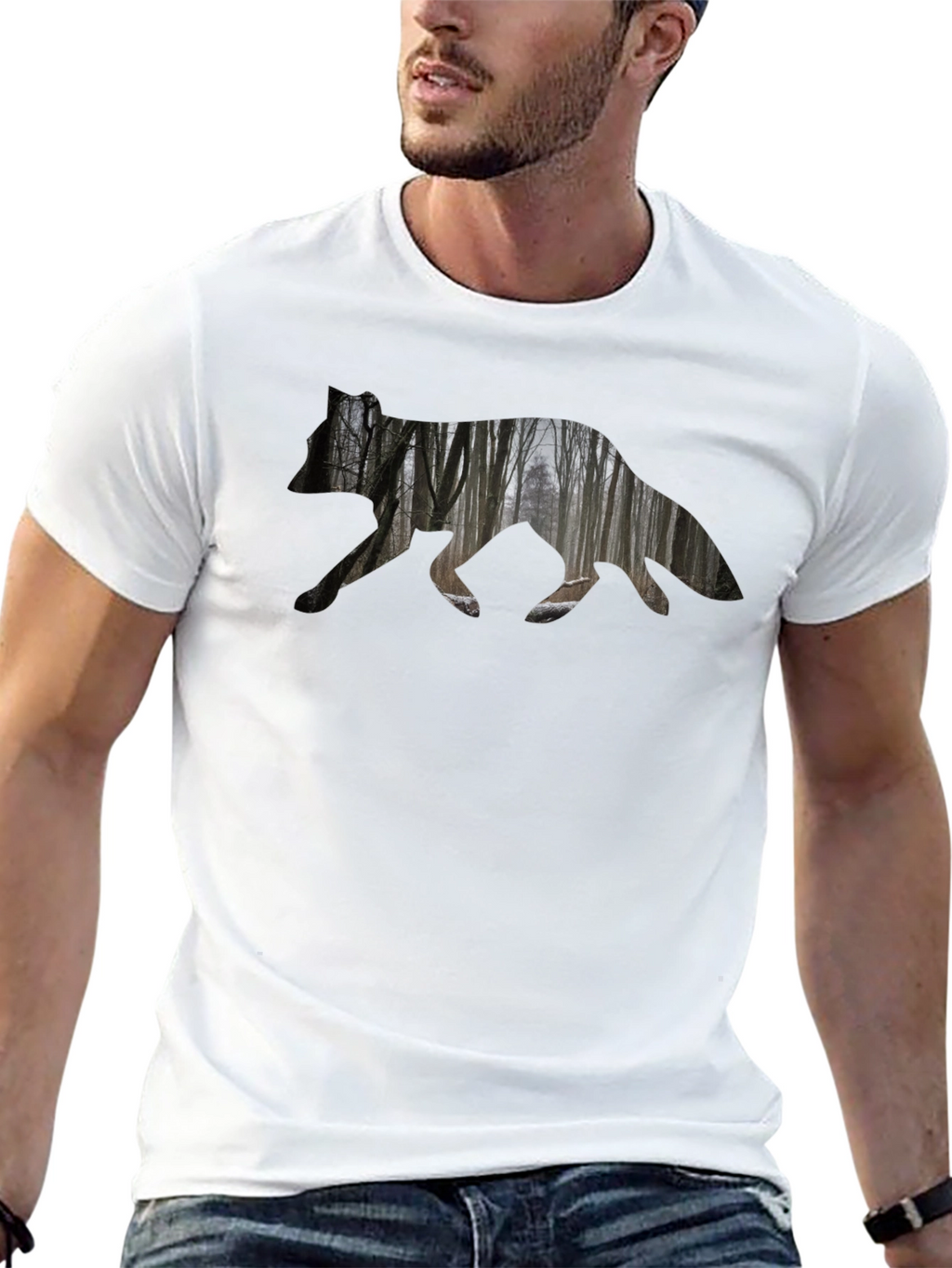 Nature Silhouette Bear Graphic T-Shirt