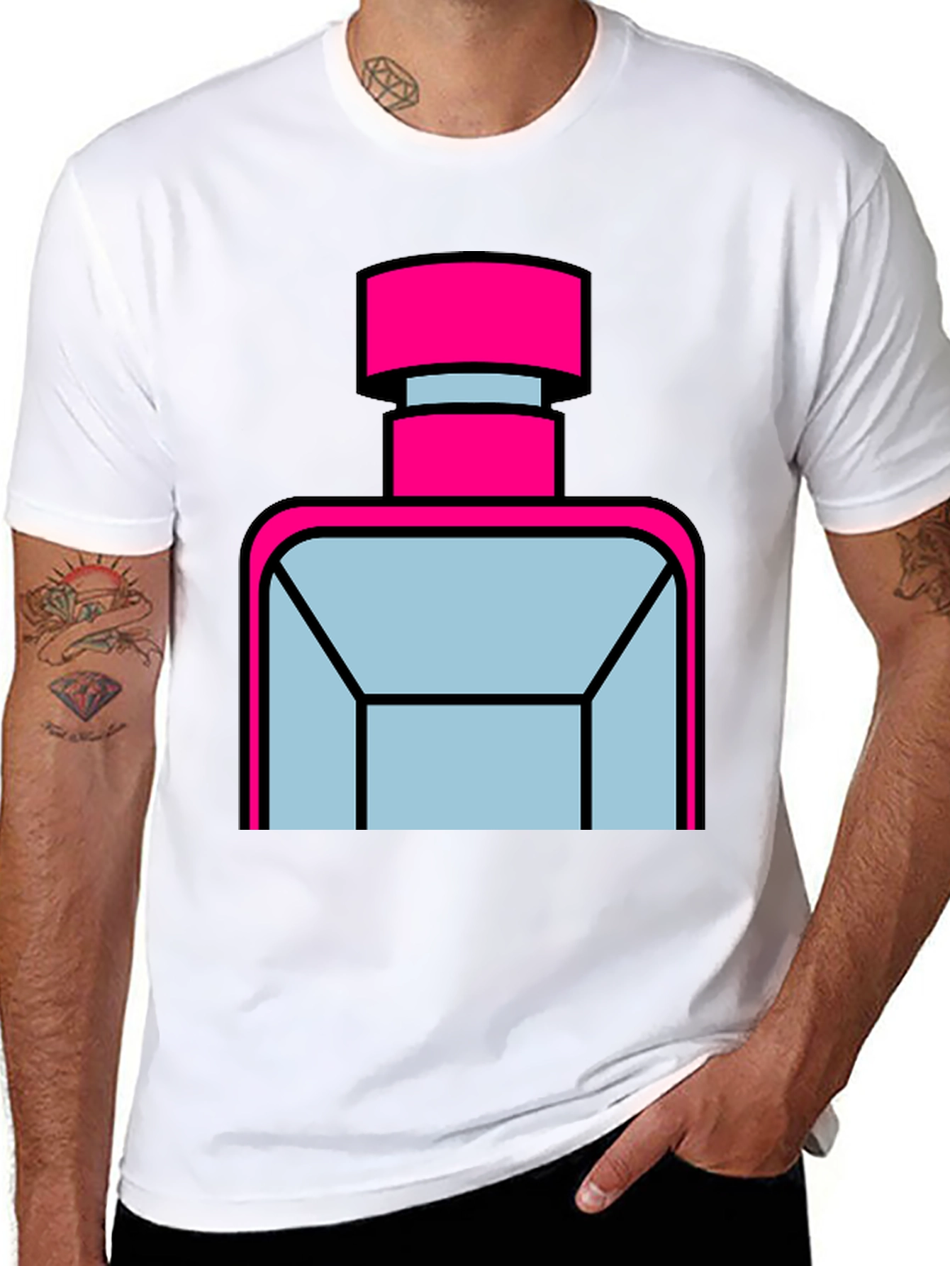 Modern Perfume Bottle Graphic Tee - Unisex