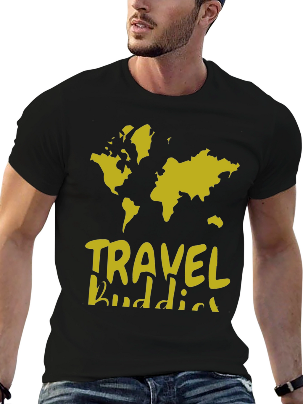 Travel Buddies World Map Graphic T-Shirt
