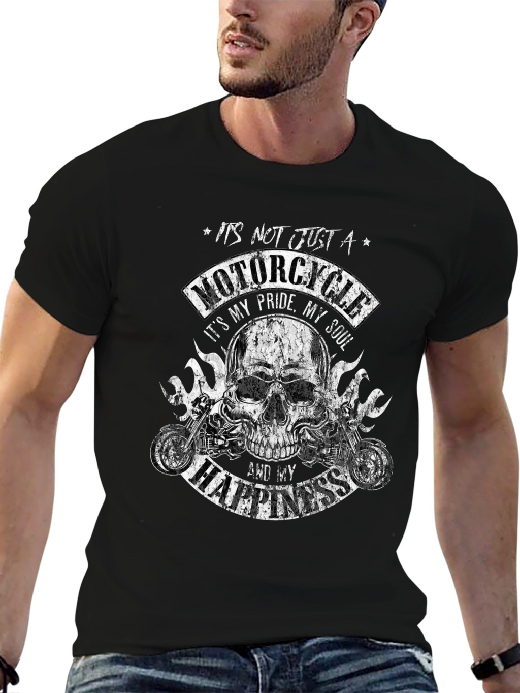 Motorcycle Pride T-Shirt - Skull Biker Tee