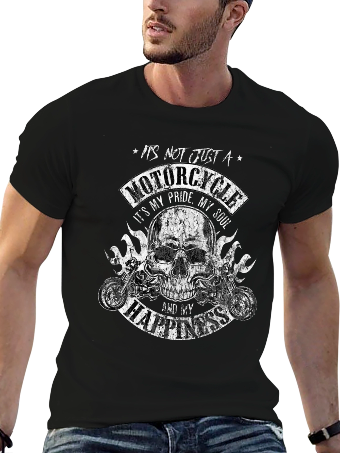 Motorcycle Pride T-Shirt - Skull Biker Tee