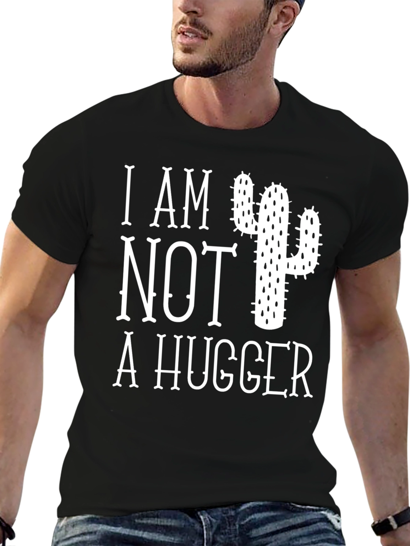 I Am Not A Hugger Cactus Graphic T-Shirt