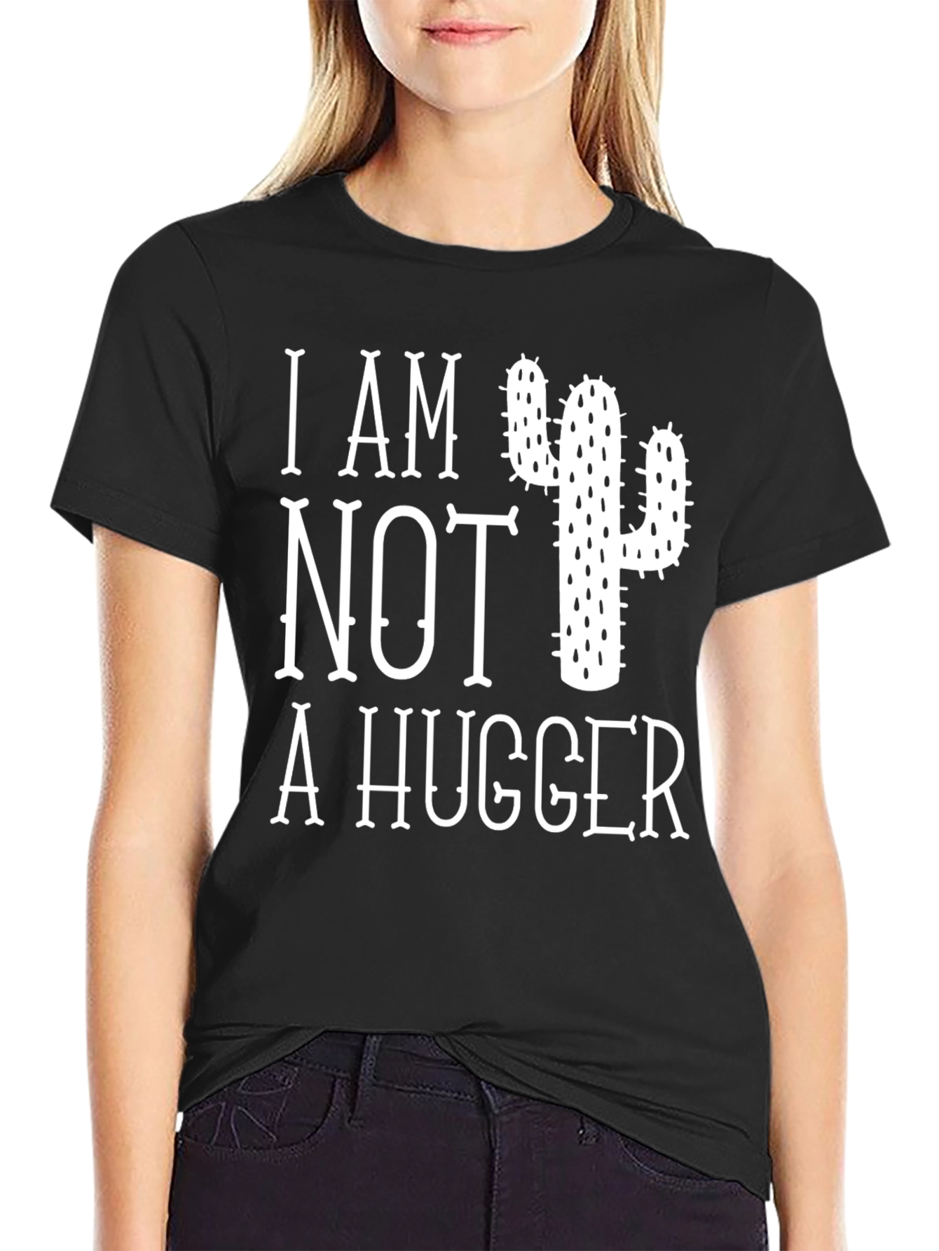 I Am Not A Hugger Cactus Graphic T-Shirt