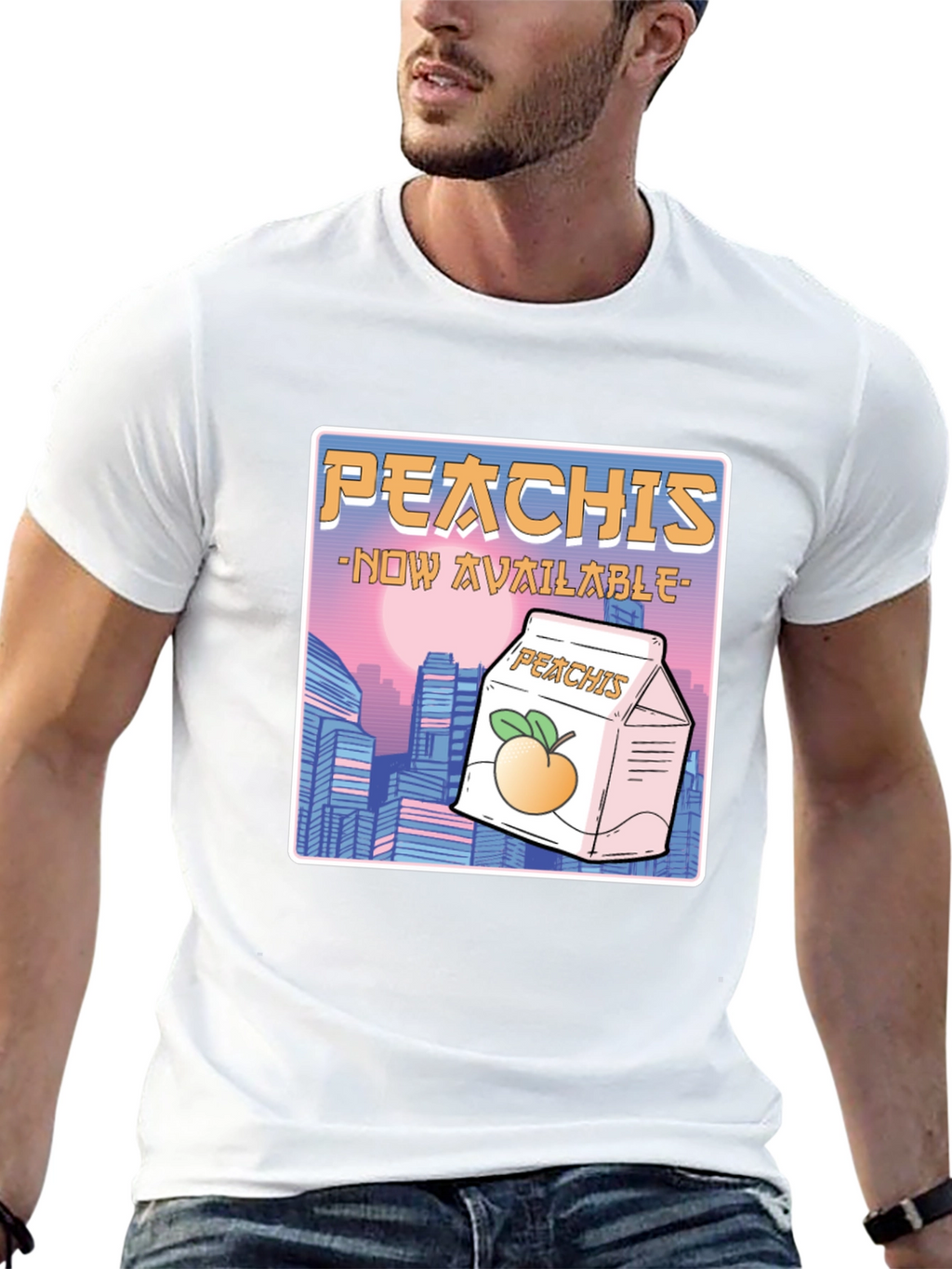 Peachis T-Shirt: Retro Anime Drink Tee