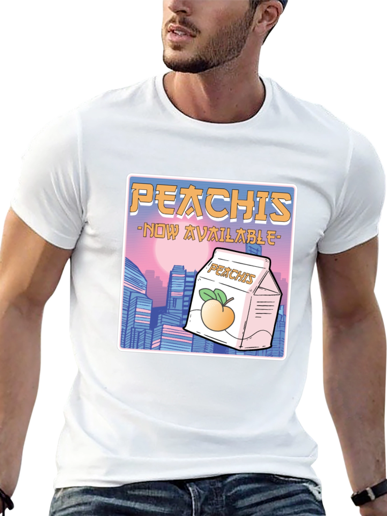 Peachis T-Shirt: Retro Anime Drink Tee