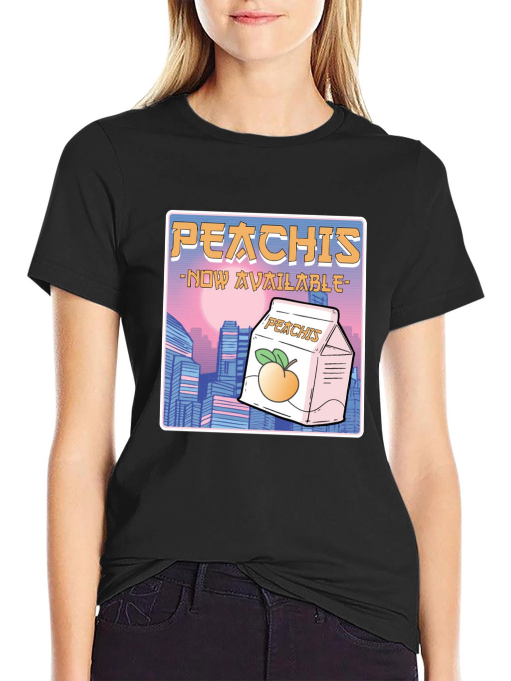Peachis T-Shirt: Retro Anime Drink Tee