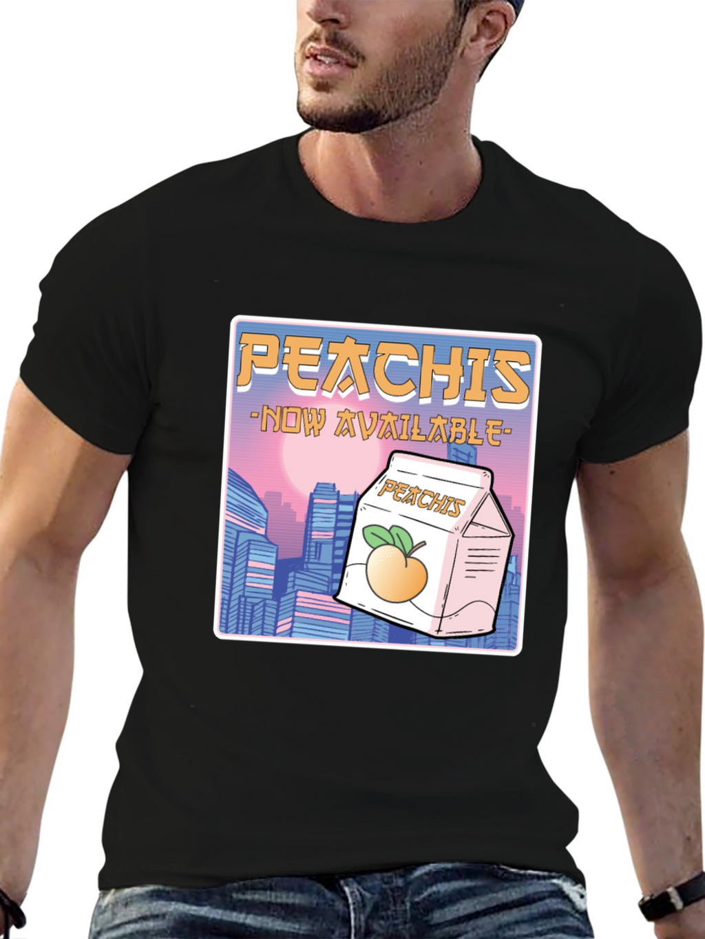 Peachis T-Shirt: Retro Anime Drink Tee