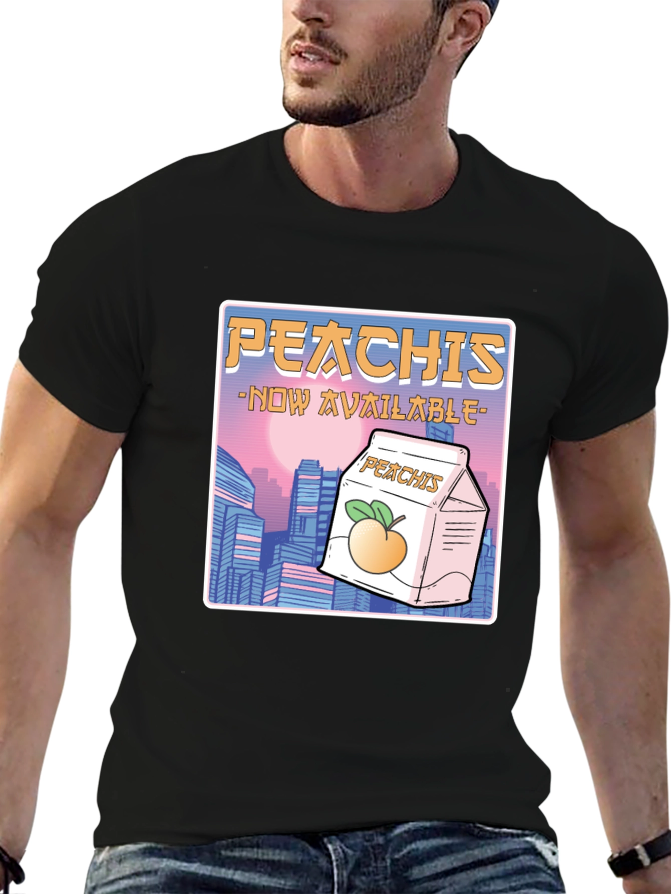 Peachis T-Shirt: Retro Anime Drink Tee