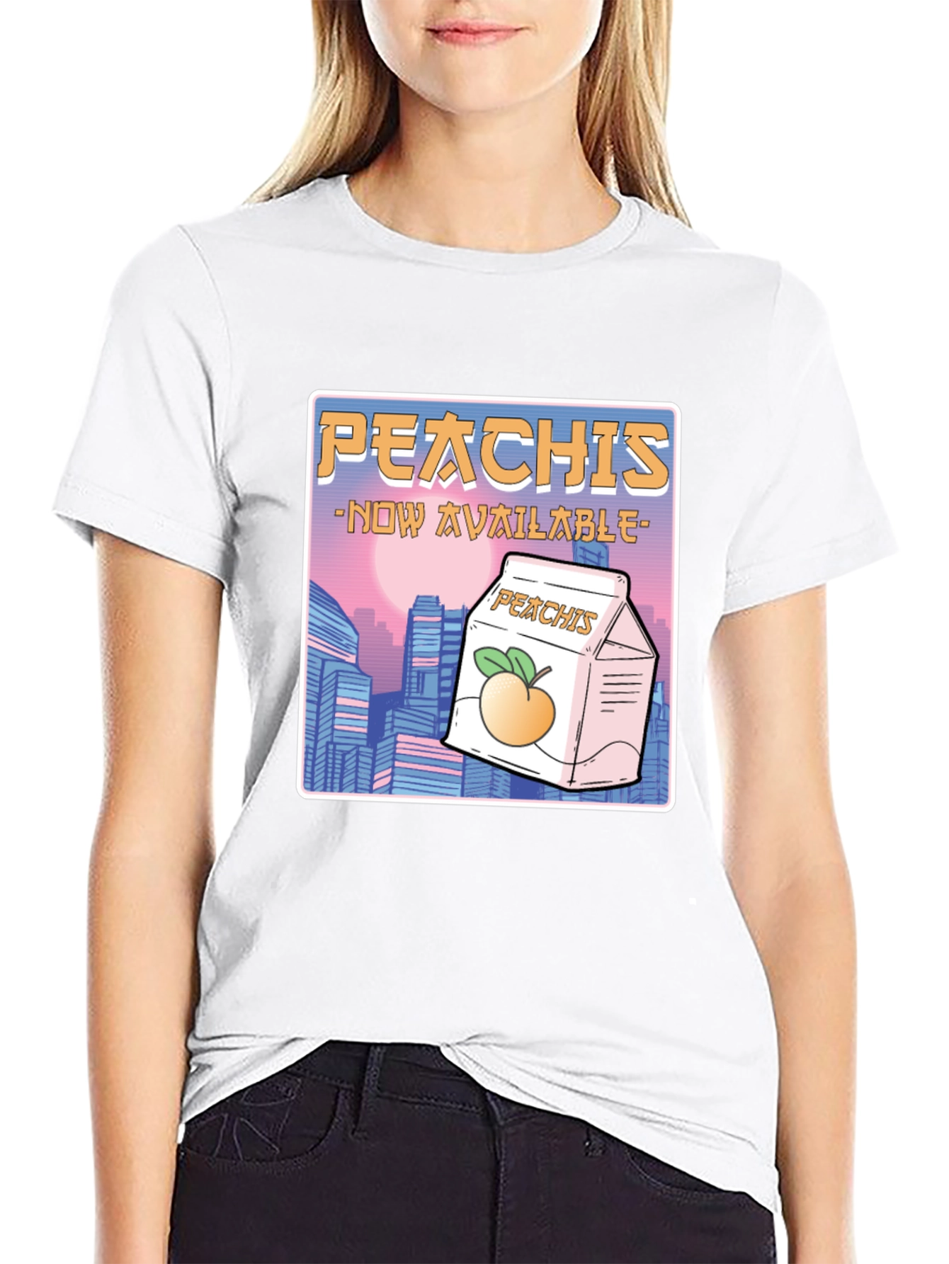 Peachis T-Shirt: Retro Anime Drink Tee