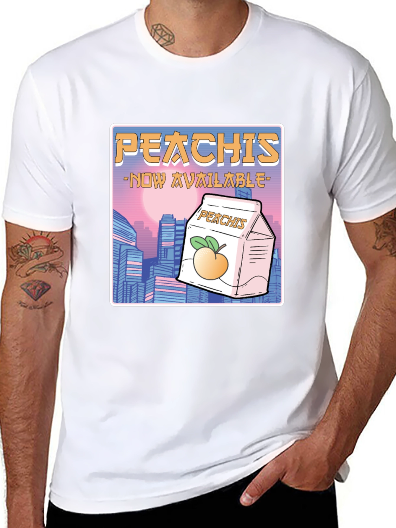Peachis T-Shirt: Retro Anime Drink Tee