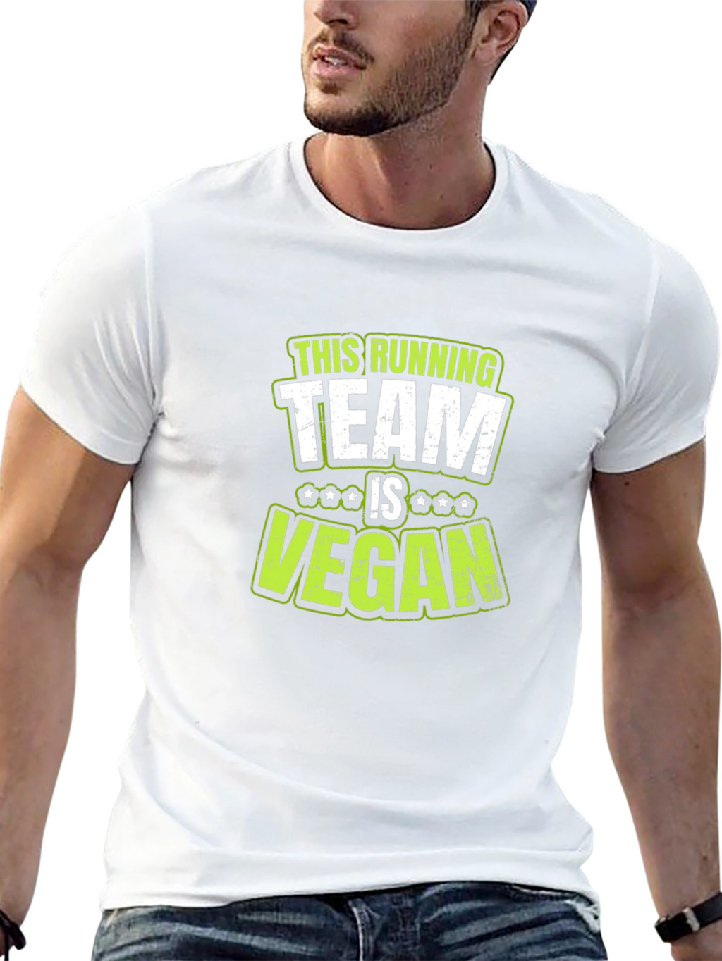 Vegan Running Team T-Shirt - Black Cotton Tee