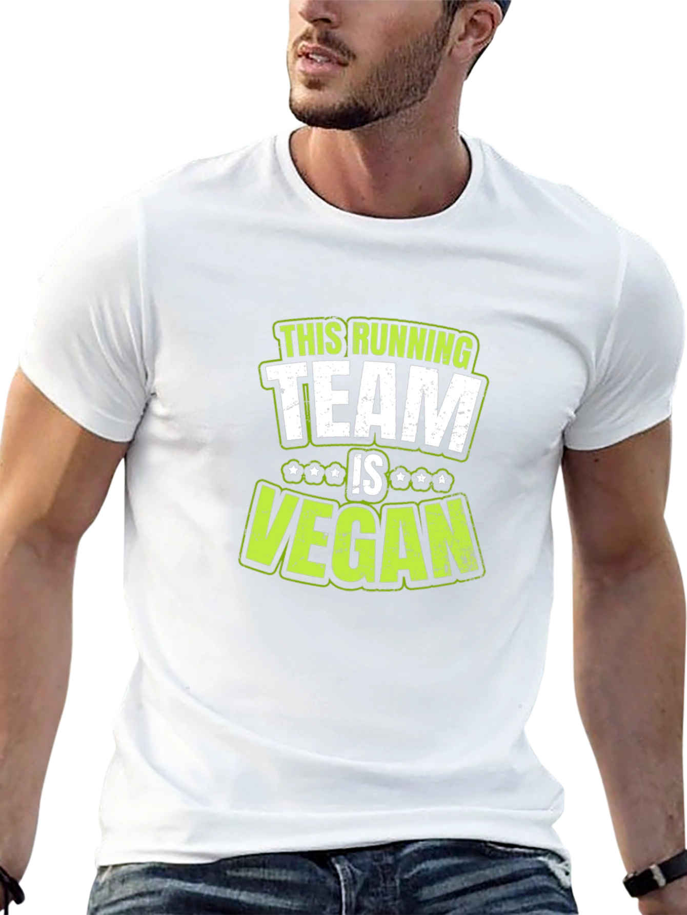 Vegan Running Team T-Shirt - Black Cotton Tee