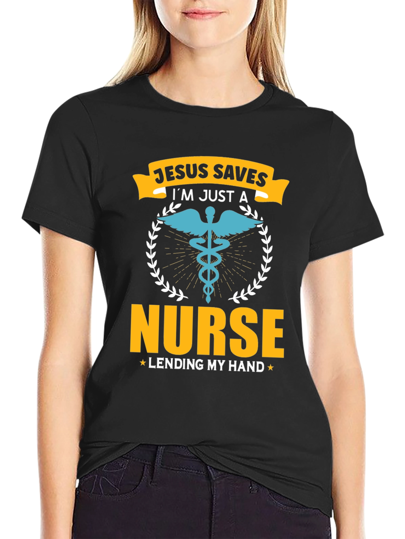 Jesus Saves Nurse T-Shirt - Lending My Hand Graphic Tee