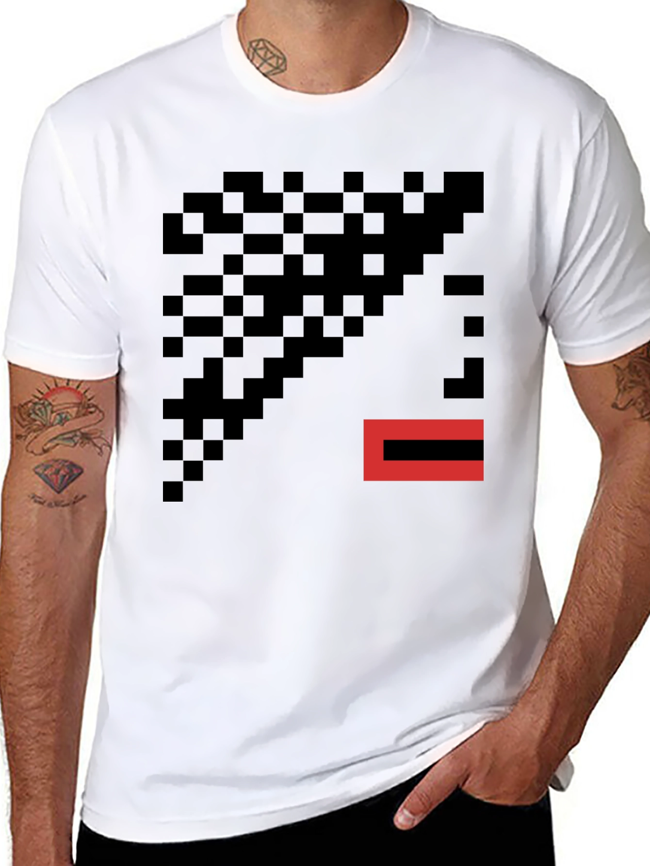 Pixelated Graphic T-Shirt - Modern Abstract Tee