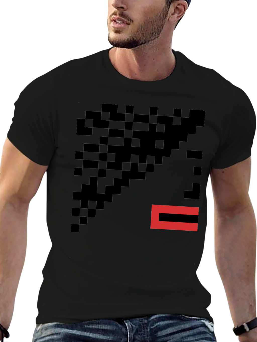 Pixelated Graphic T-Shirt - Modern Abstract Tee