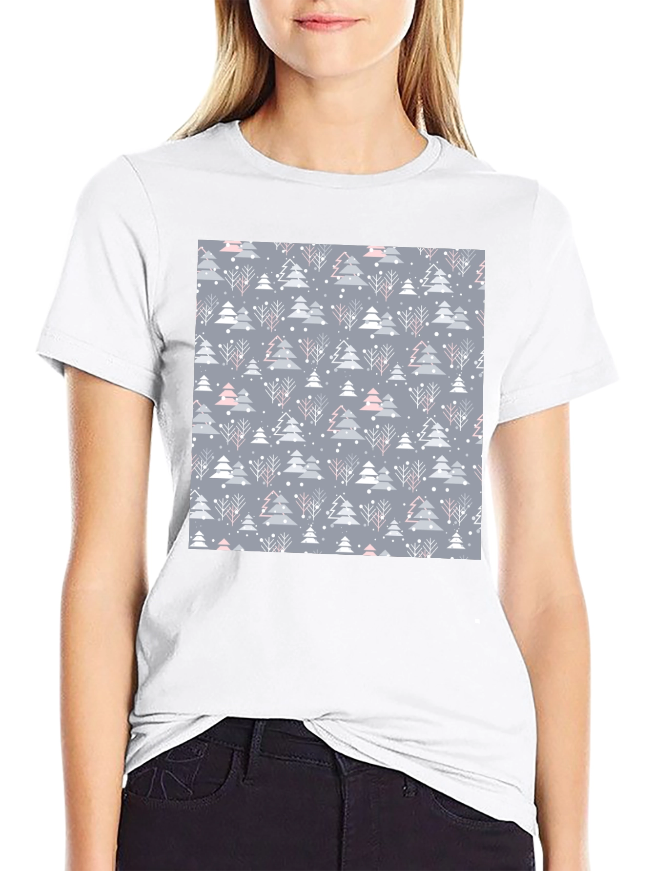 Festive Winter Tree Pattern T-Shirt