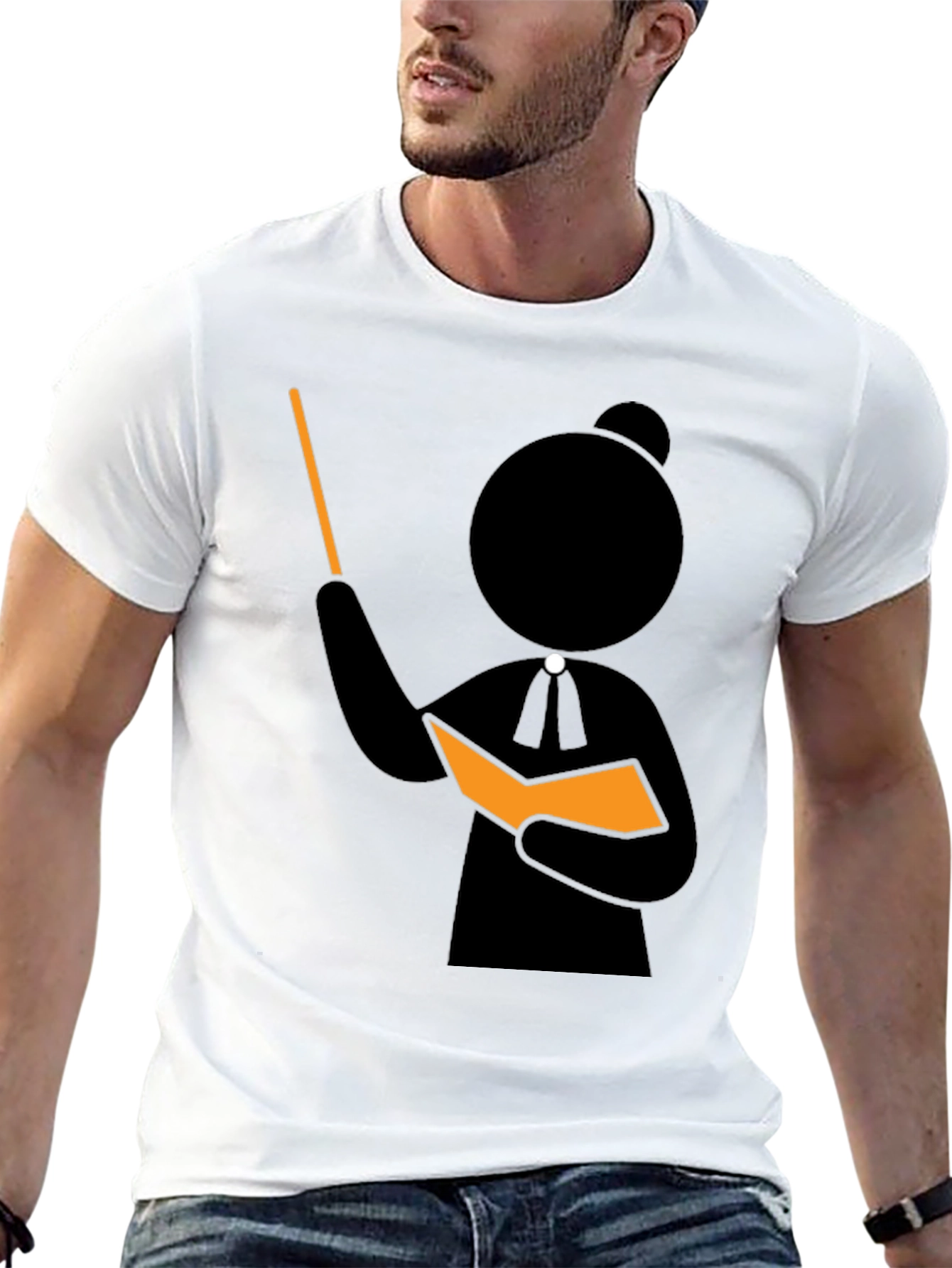 Professor Stick Figure Black T-Shirt