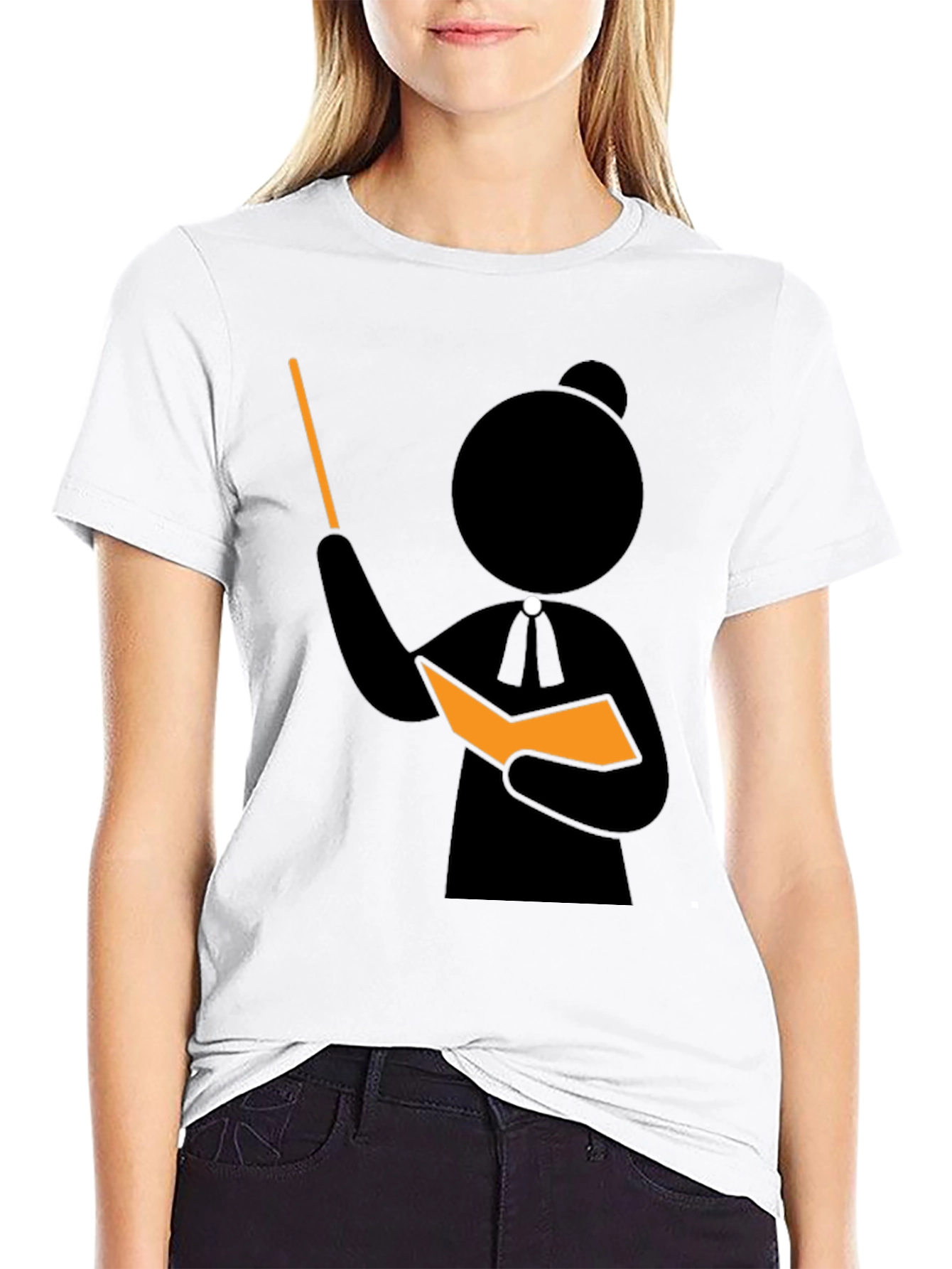 Professor Stick Figure Black T-Shirt