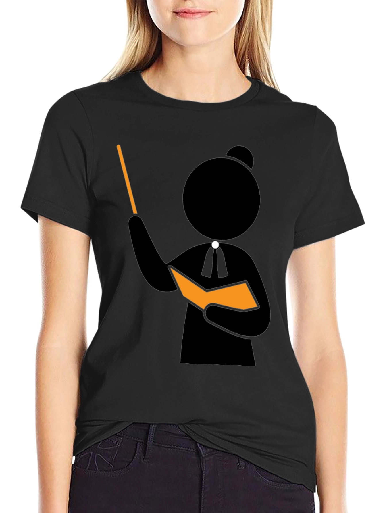 Professor Stick Figure Black T-Shirt