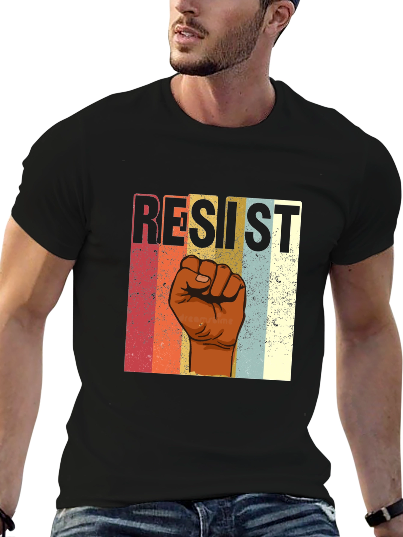 Resist Fist Graphic Tee - Retro Style