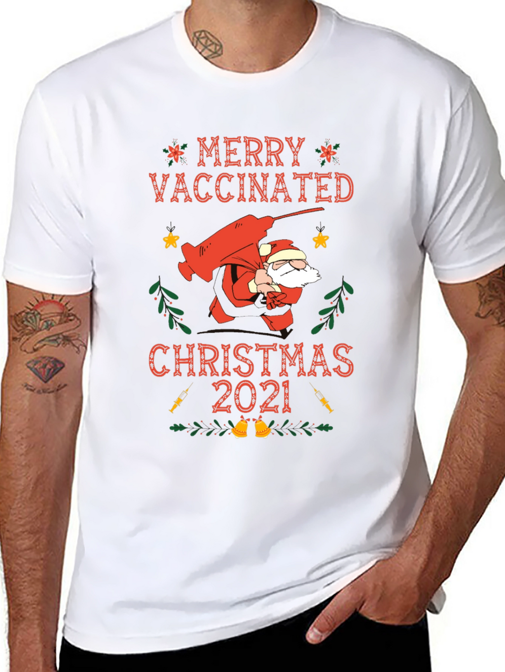 Merry Vaccinated Christmas 2021 T-Shirt