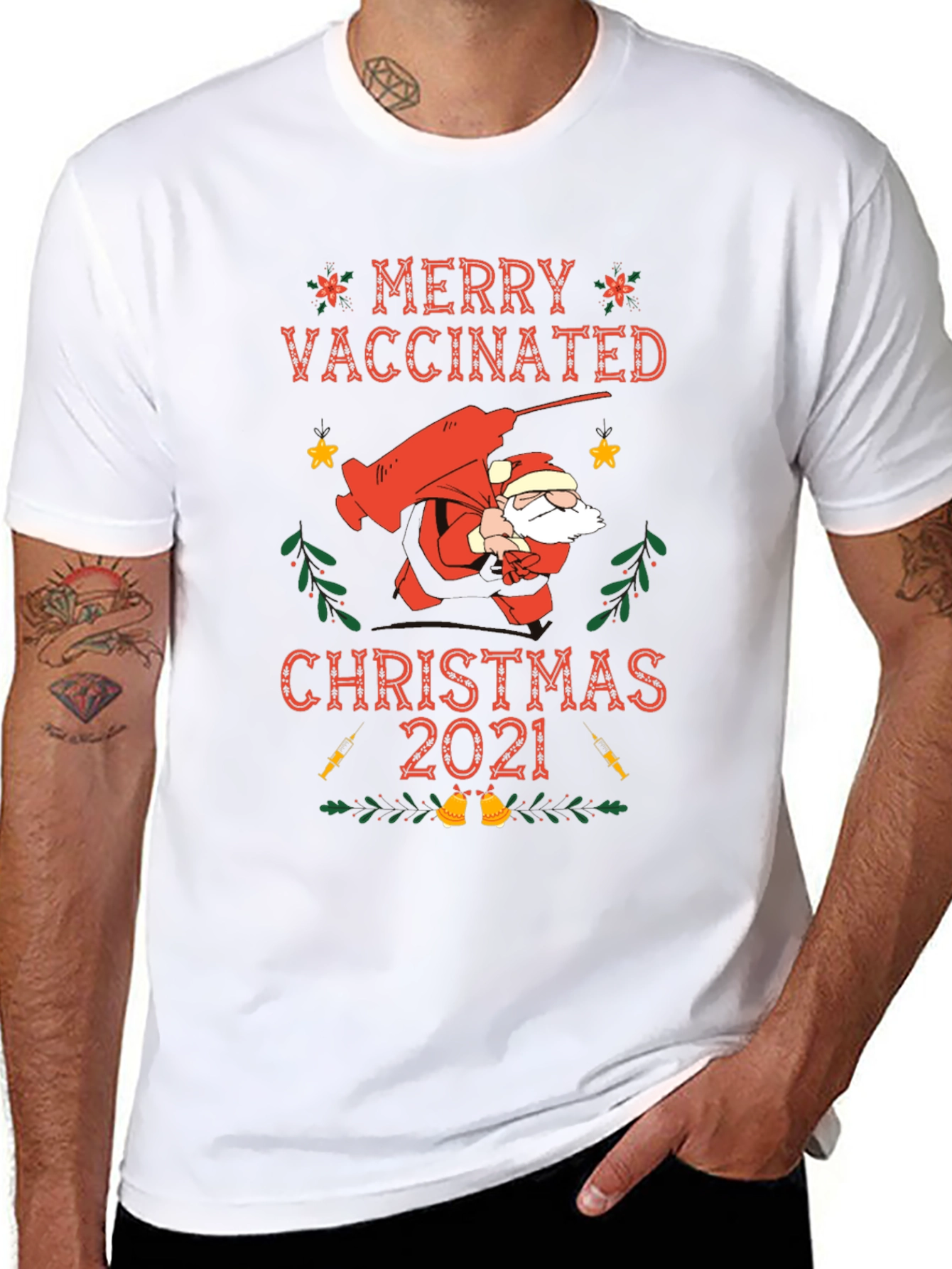 Merry Vaccinated Christmas 2021 T-Shirt