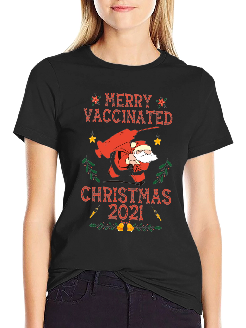 Merry Vaccinated Christmas 2021 T-Shirt