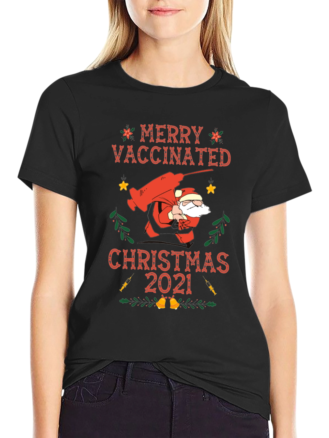Merry Vaccinated Christmas 2021 T-Shirt