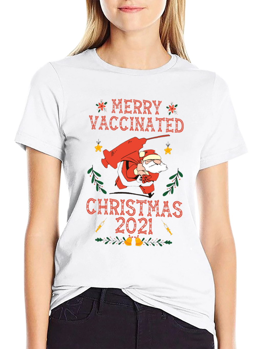Merry Vaccinated Christmas 2021 T-Shirt