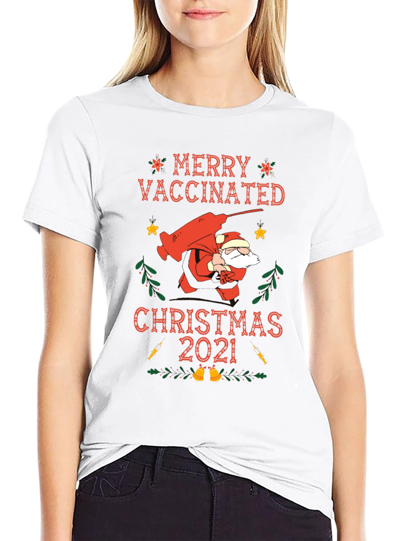 Merry Vaccinated Christmas 2021 T-Shirt