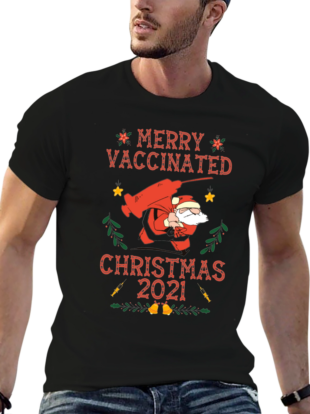 Merry Vaccinated Christmas 2021 T-Shirt
