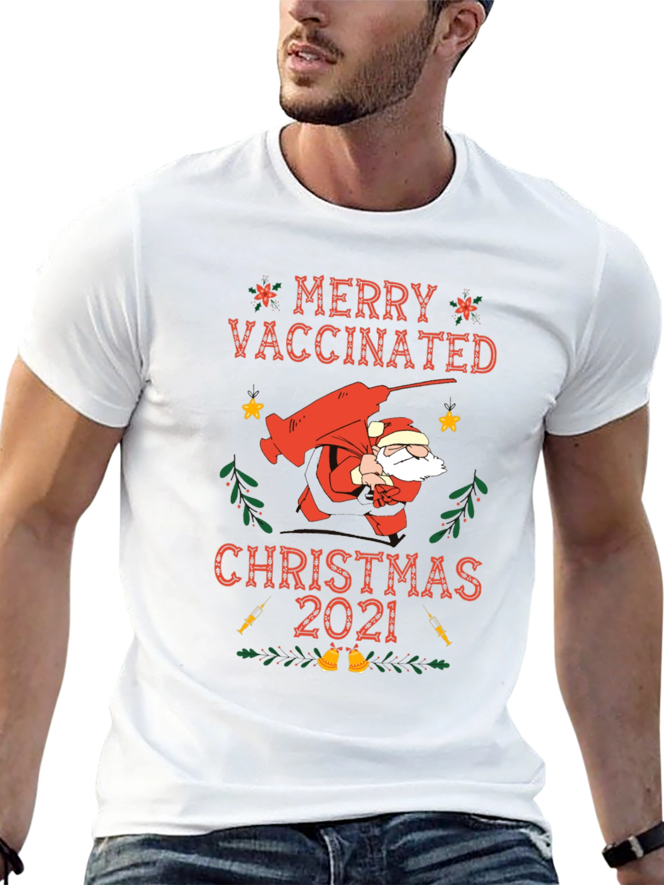 Merry Vaccinated Christmas 2021 T-Shirt