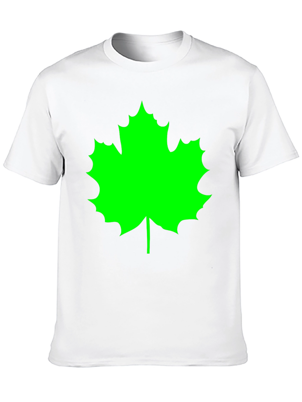 Green Maple Leaf Black T-Shirt