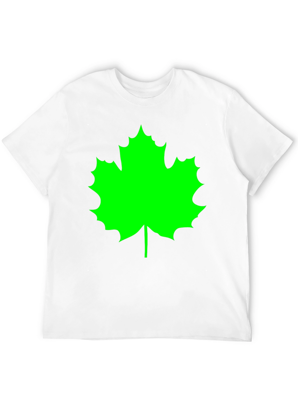 Green Maple Leaf Black T-Shirt