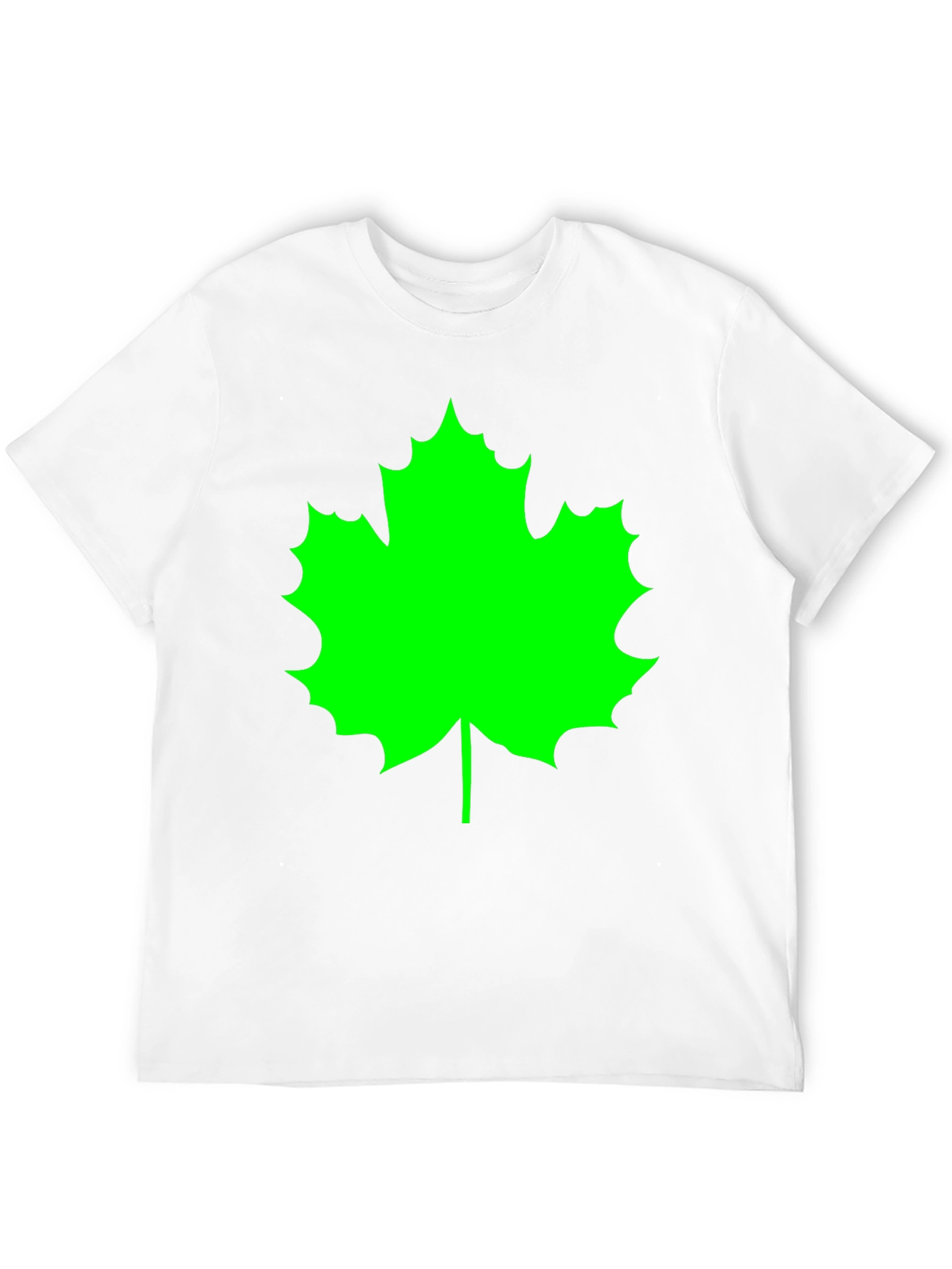 Green Maple Leaf Black T-Shirt