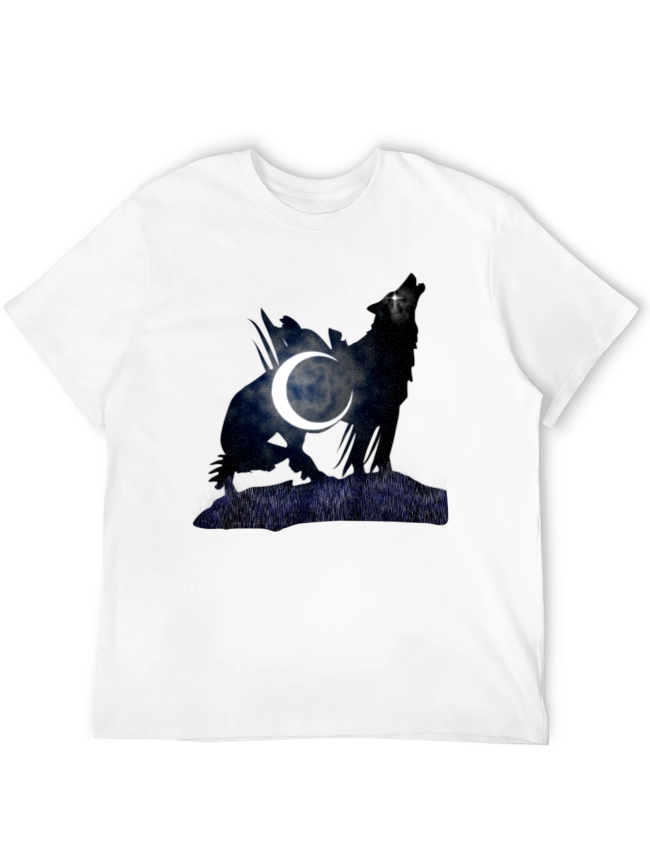 Wolf & Moon Graphic Tee - Mens Black T-Shirt